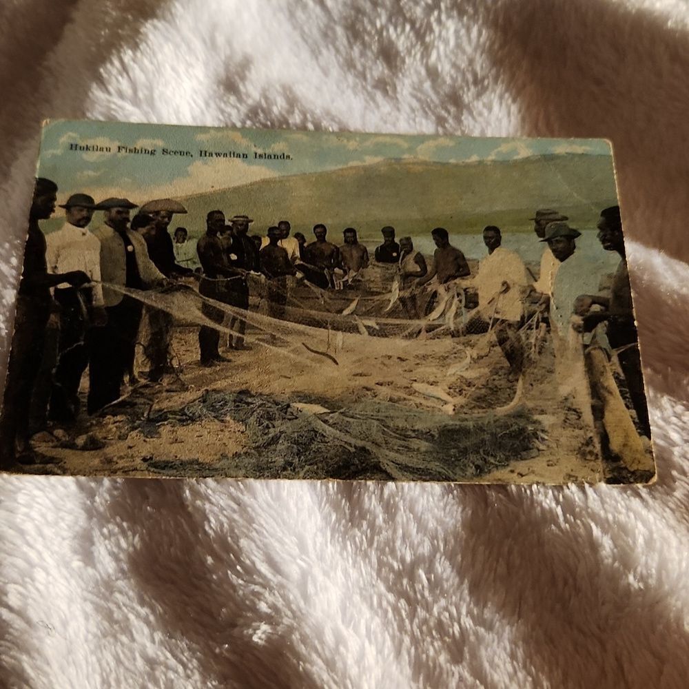 Hukilau Fishing Scene, Hawaiian Islands Vintage Postcard